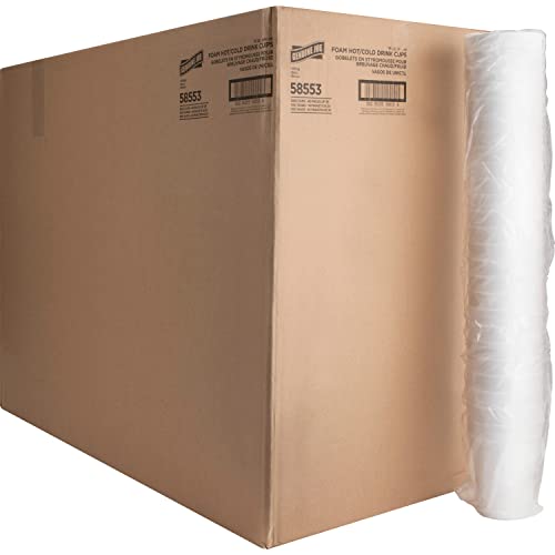 Genuine Joe GJO58553 14 oz Hot & Cold Foam Cups - Insulated Disposable Coffee Cups for Hot Beverages, Iced Drinks, and Party Serving