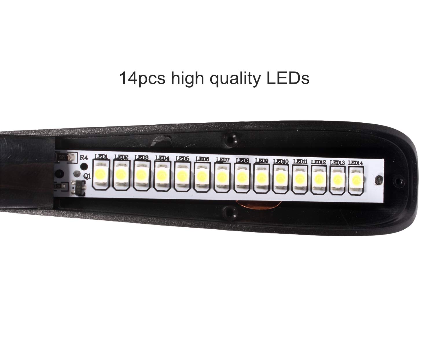 Dimmable USB Lamp for Laptop - Flexible USB Keyboard Light with 14 LED Beads, 3-Level Brightness Adjustment & Touch Switch (Black) - Perfect for Night Work, Gaming, and Low-Light Reading