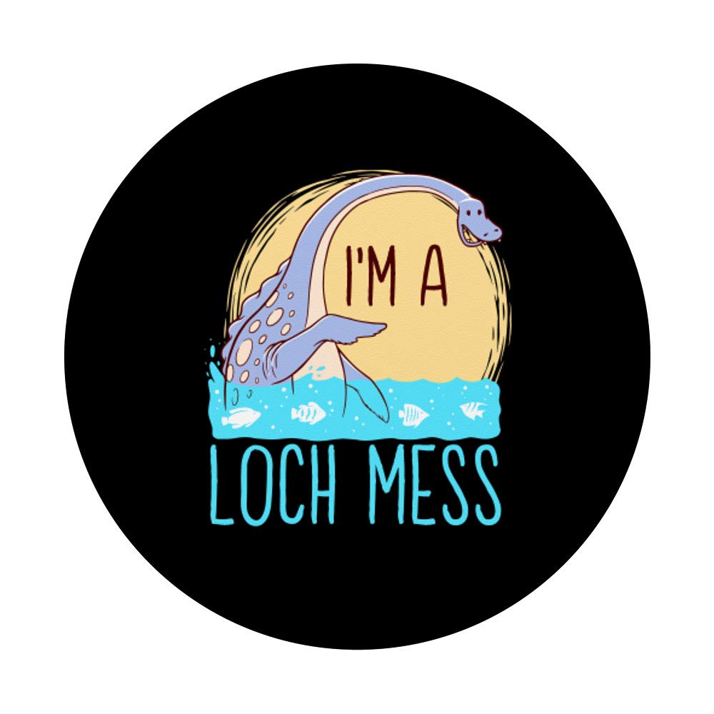 Funny Loch Ness Monster Nessie Gift - Swappable PopSockets PopGrip for Phones & Tablets | Perfect for Phone Accessories & Unique Gifts