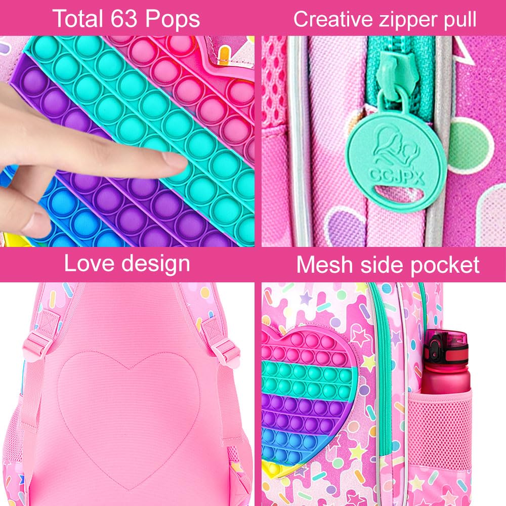 WZLVO Unicorn Mermaid Backpack for Girls - Cute Kids School Bookbag with Lunch Box for Preschool, Kindergarten & Elementary Students | Perfect for School, Travel & Daily Use