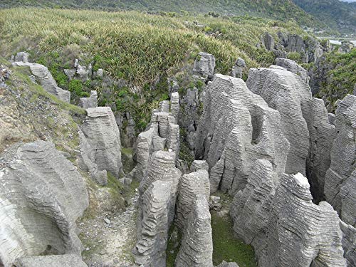 New Zealand Punakaiki Pancake Rocks 20x30 Inch Laminated Poster - Vibrant Colors & High-Resolution Landscape Wall Art - Perfect for Living Room, Bedroom, Office & Classroom Decor