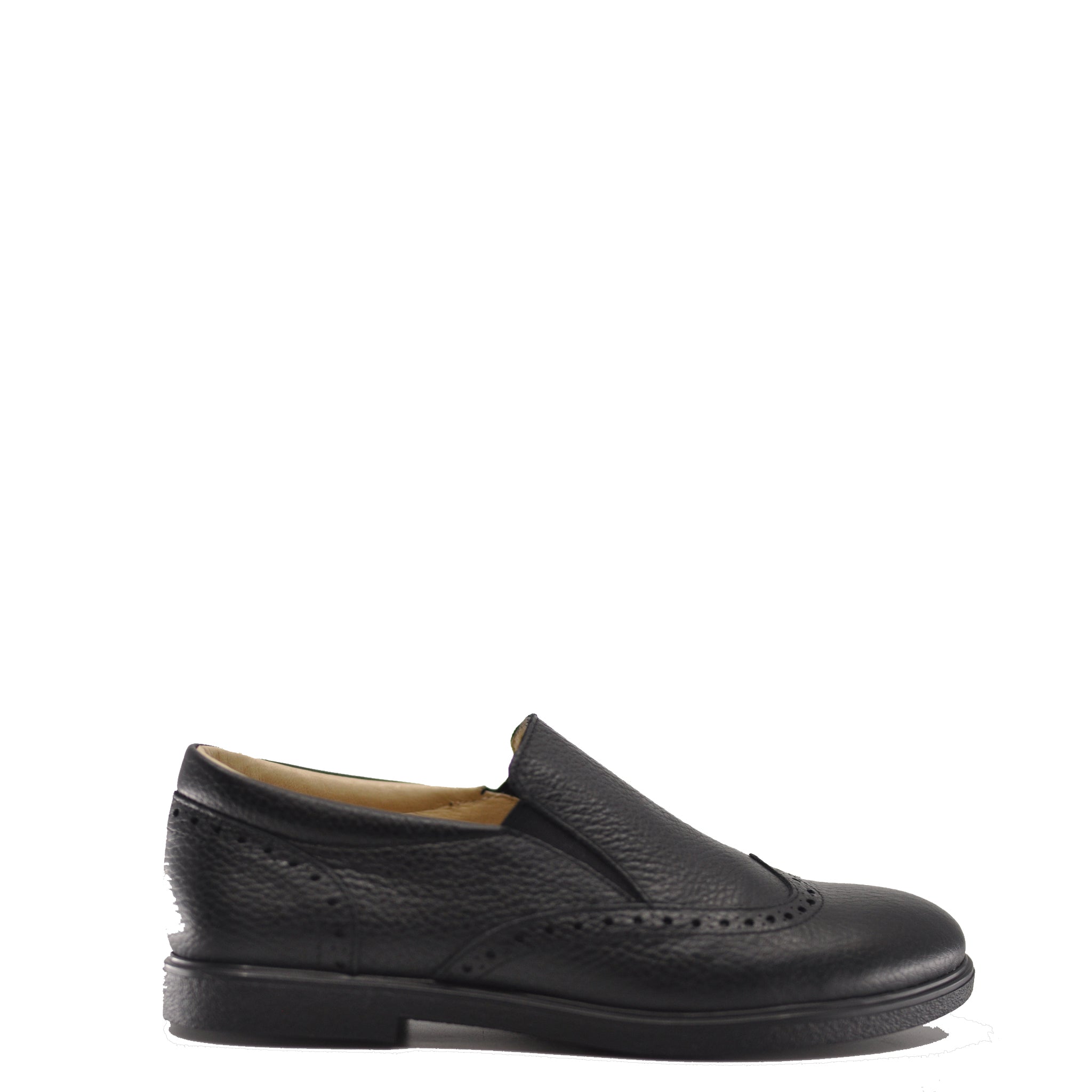 Blublonc Black Pebbled Wingtip Dress Shoes for Men | Formal & Business Attire | Comfortable Office & Wedding Shoes