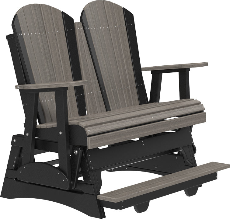 LuxCraft 4-Foot Adirondack Balcony Glider Chair - Outdoor Patio Furniture for Relaxing on Porch, Deck, Garden or Backyard