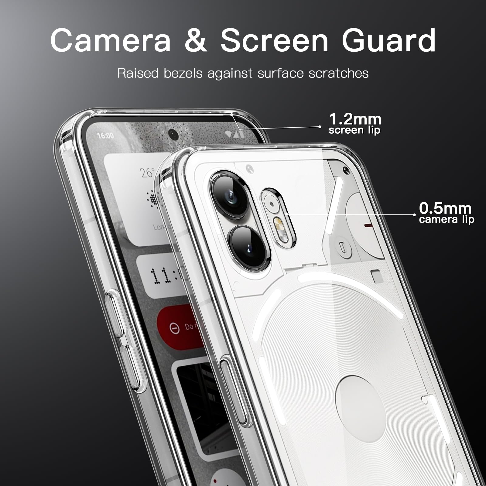 JETech Clear Shockproof Phone Case for Nothing Phone 2 - Non-Yellowing Bumper Cover with Anti-Scratch Protection | Perfect for Daily Use, Outdoor Activities & Travel Protection