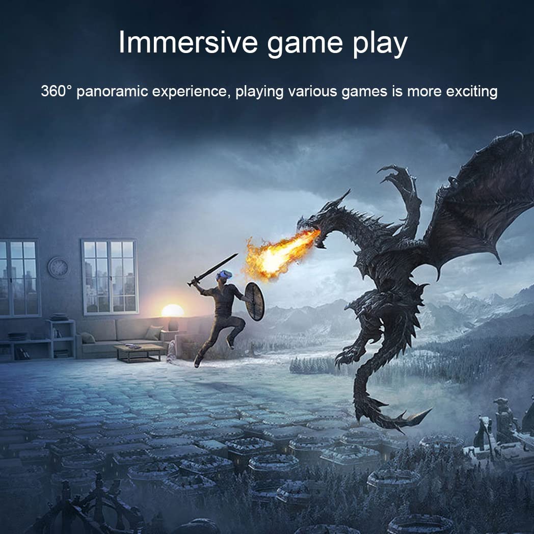 3D VR Headset with Bluetooth Controller - Compatible with iPhone 13 Pro Max/13 Pro/13/12/11, Samsung Galaxy S21, Huawei & Xiaomi Series - Immersive Virtual Reality Experience for Gaming, Movies & VR Apps (Color: A, Size: iOS)