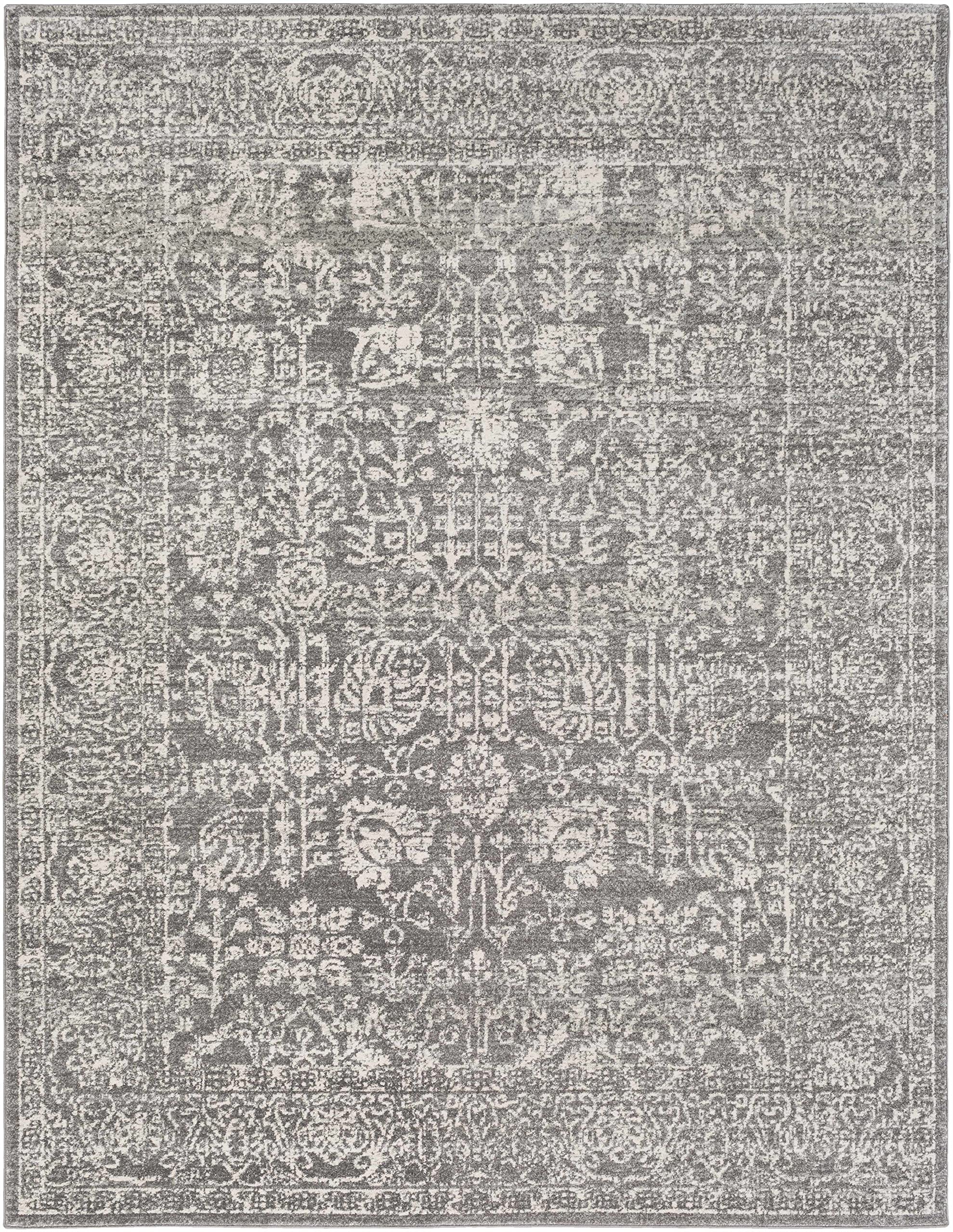 Hauteloom Sigel Traditional Area Rug 2' x 3' - Soft Gray & Beige Living Room Rug, Bedroom Carpet - Perfect for Home Decor, Office, Dorm & Cozy Spaces