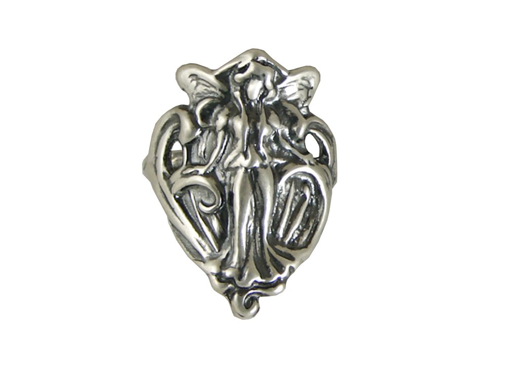 Handcrafted Art Nouveau Sterling Silver Fairy Ring - Vintage Inspired Jewelry Made in USA | Perfect for Weddings, Gifts & Boho Fashion
