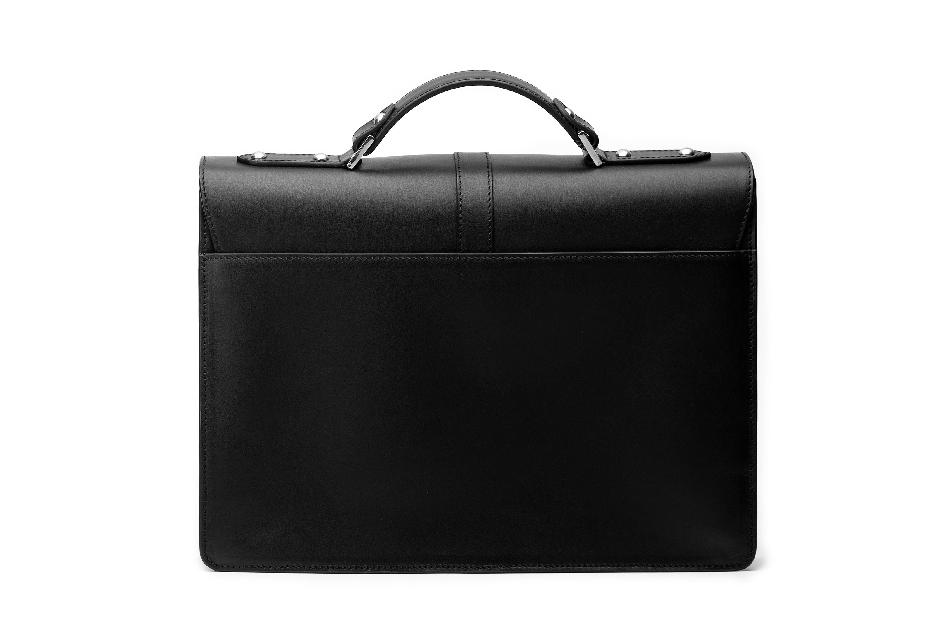 Premium Genuine Leather Laptop Briefcase for Business Professionals - Sleek Black Office Bag for Men & Women - Perfect for Work, Travel & Daily Commute