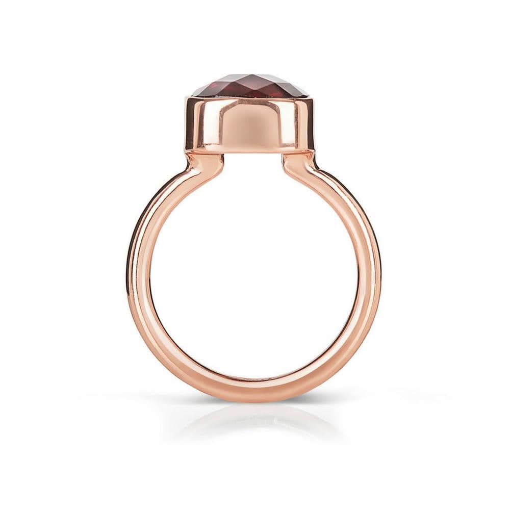 Elegant Garnet Cocktail Ring in Rose Gold - Perfect for Evening Parties, Weddings & Special Occasions