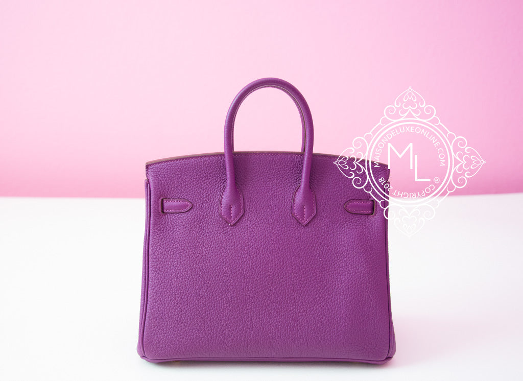 Authentic Pre-Owned Hermes Birkin 25 Handbag in Anemone Togo Leather with Gold Hardware - Luxury Designer Bag for Women, Perfect for Work, Travel & Special Occasions