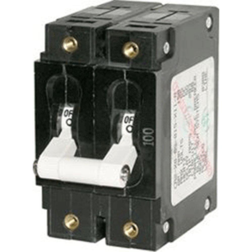 Blue Sea 7256 C-Series 80A Double Pole Circuit Breaker for Marine & RV Electrical Systems - Waterproof & High Amp Protection for Boats, Yachts, Campers