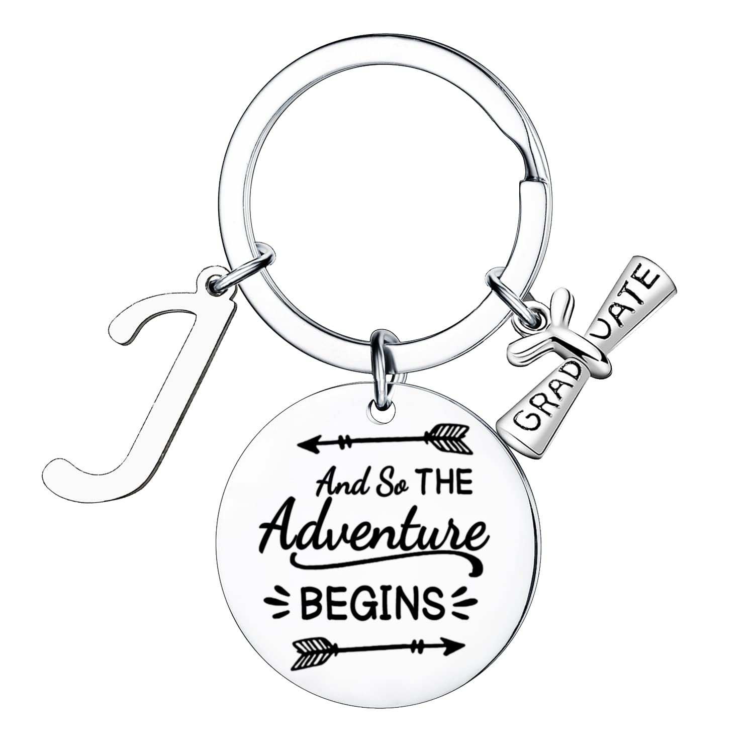 Personalized Initial Keychain for Women & Men - Unique Graduation Gift for High School & College Seniors - Perfect for 2022 Graduation, Birthday & Special Occasions - Jewelry-Quality Key Chain for Daily Use & Gifting