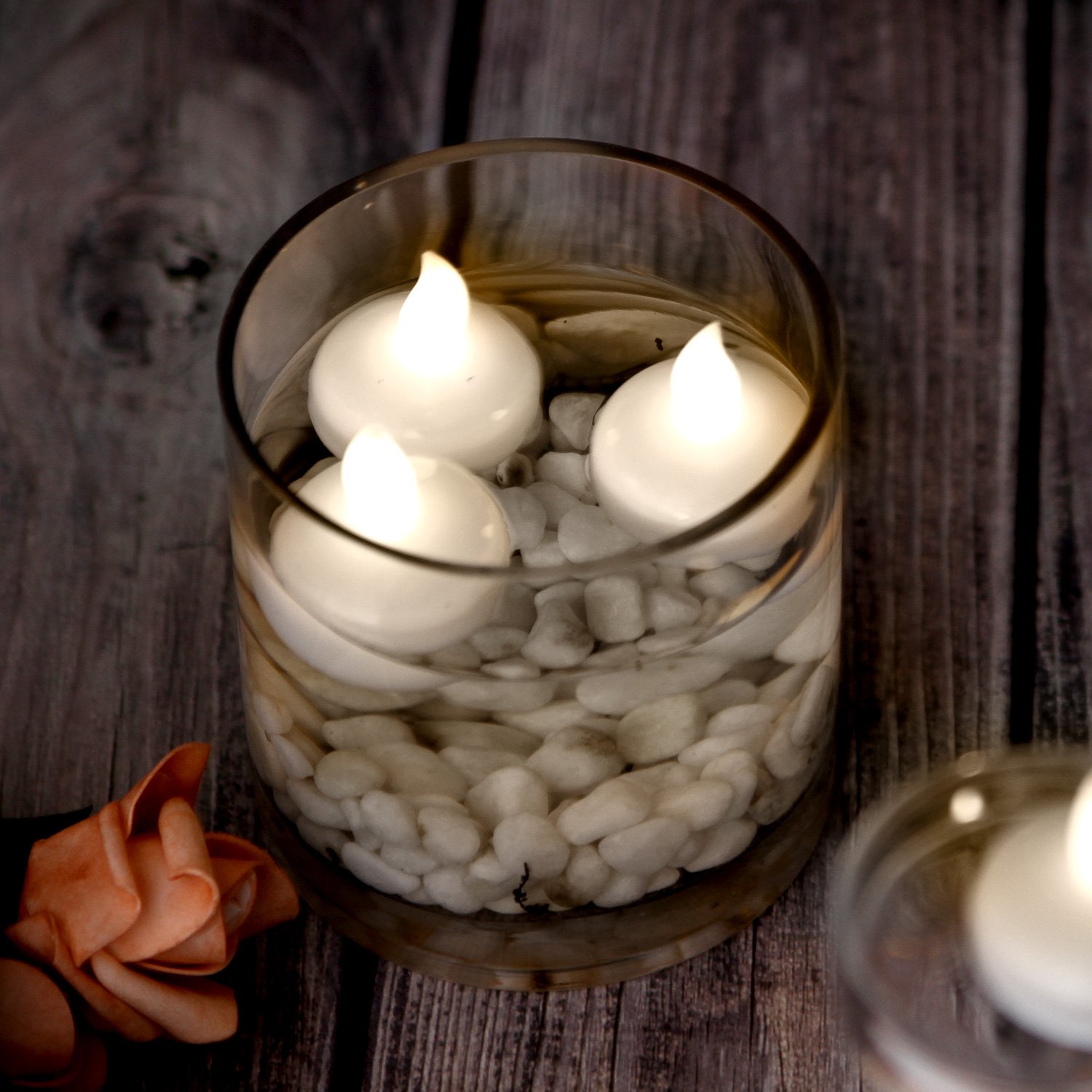 Flameless Floating LED Tea Lights - 12 Pack Waterproof LED Candles for Weddings, Parties, Spa, Home Decor (Warm White) | Indoor & Outdoor Use for Romantic Ambiance, Centerpieces & Relaxation