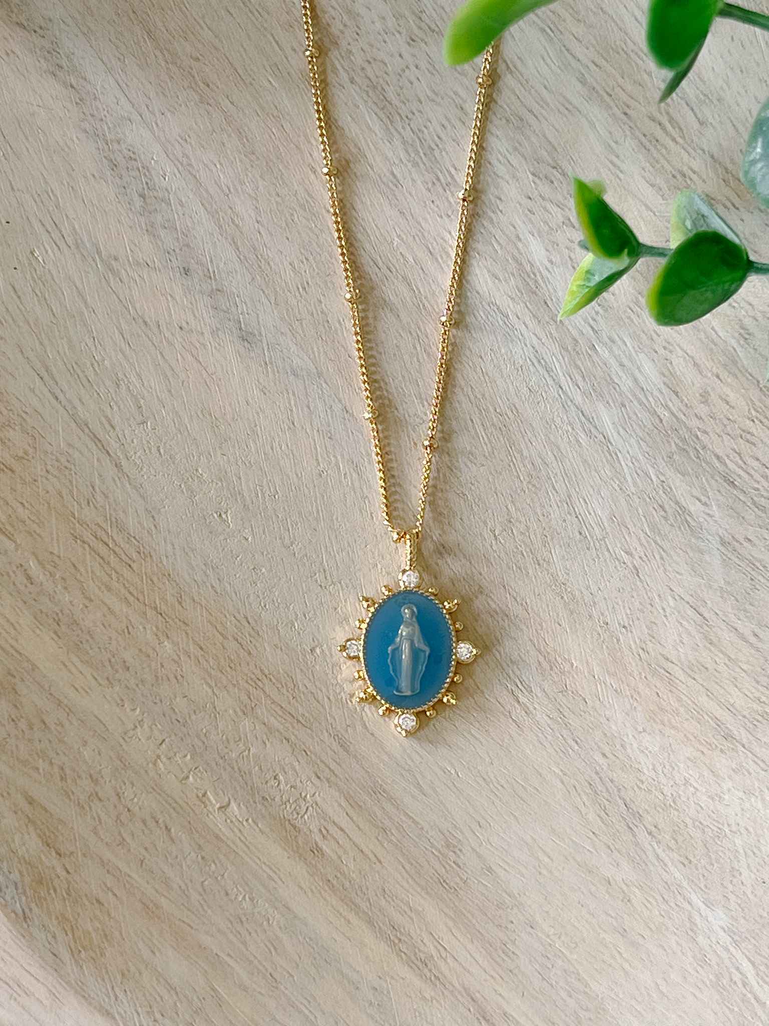 Lady Lourdes Necklace - Elegant French Blue Pendant for Women | Perfect for Daily Wear, Gifts & Special Occasions