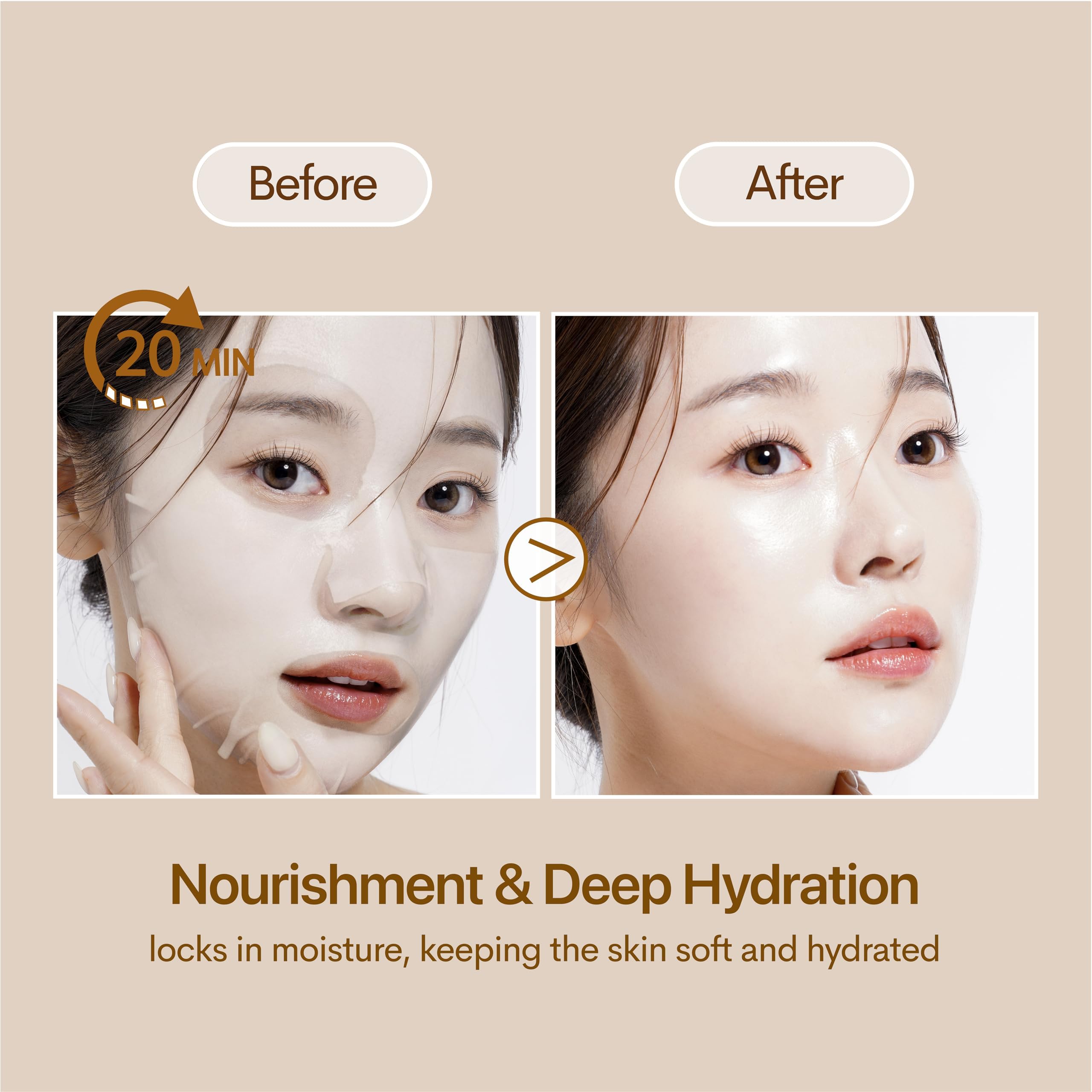 Luna Bunny 24PK Brightening & Hydrating Korean Facial Sheet Mask Set - Aloe, Coconut, Vitamin & Hyaluronic Acid for Glowing Skin | Perfect for Self Care, Home Spa & Daily Skincare Routine