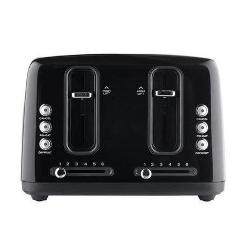 SUNBEAM TA6344K 4-Slice Toaster - Black | Modern Stainless Steel Design | Perfect for Breakfast, Toast, Bagels & More | Ideal for Kitchens, Dorms & Offices