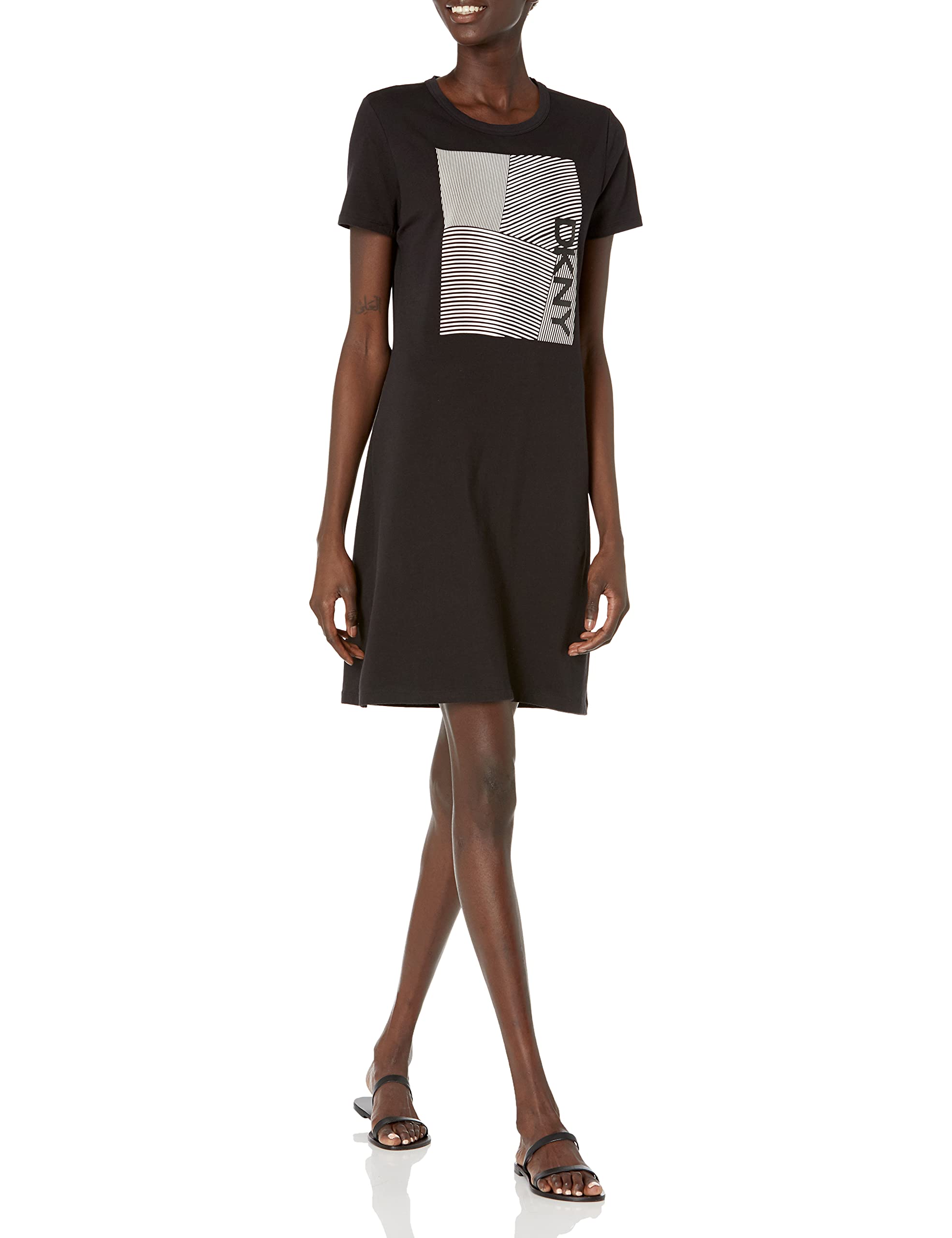 DKNY Women's Casual T-Shirt Dress - Soft Cotton Short Sleeve Summer Dress for Everyday Wear, Date Night & Vacation Outfits