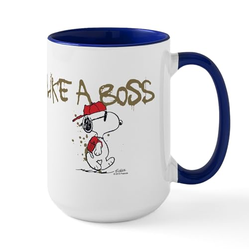 White/Navy Inside - Peanuts Snoopy Like A Boss Large Mug