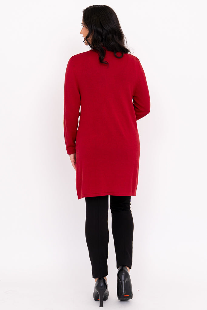 Justine Sweater - Soft Bamboo Cotton Knit Top with Lipstick Red Color | Perfect for Casual Wear, Office Outfits & Date Nights