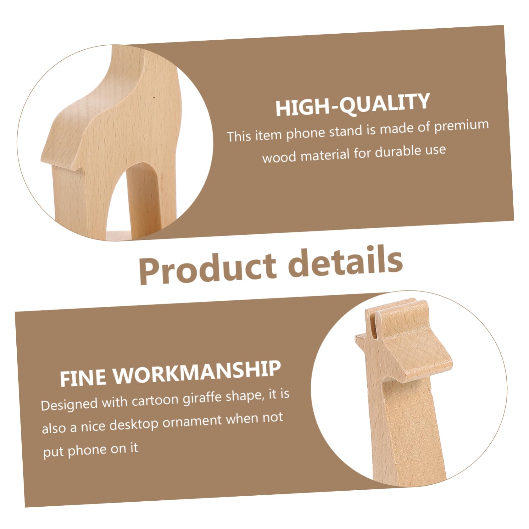 Xiaolu Wooden Phone Stand Holder - Adjustable Desktop Phone Bracket for iPhone, Samsung, Tablets - Perfect for Home Office, Bedside, Kitchen Counter & Video Calls