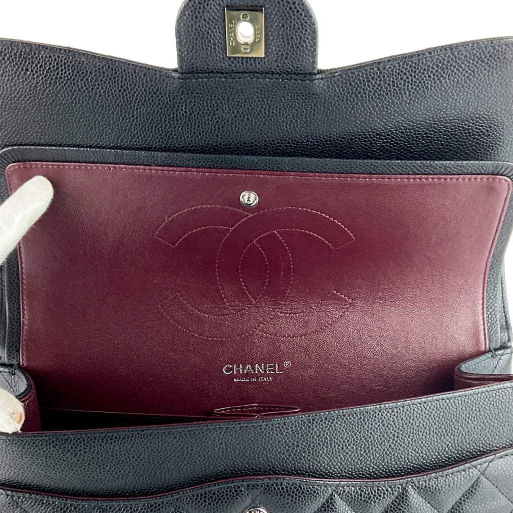 Chanel Black Caviar Jumbo Double Classic Flap Bag - Luxury Designer Handbag for Women | Perfect for Evening Events, Parties & Special Occasions