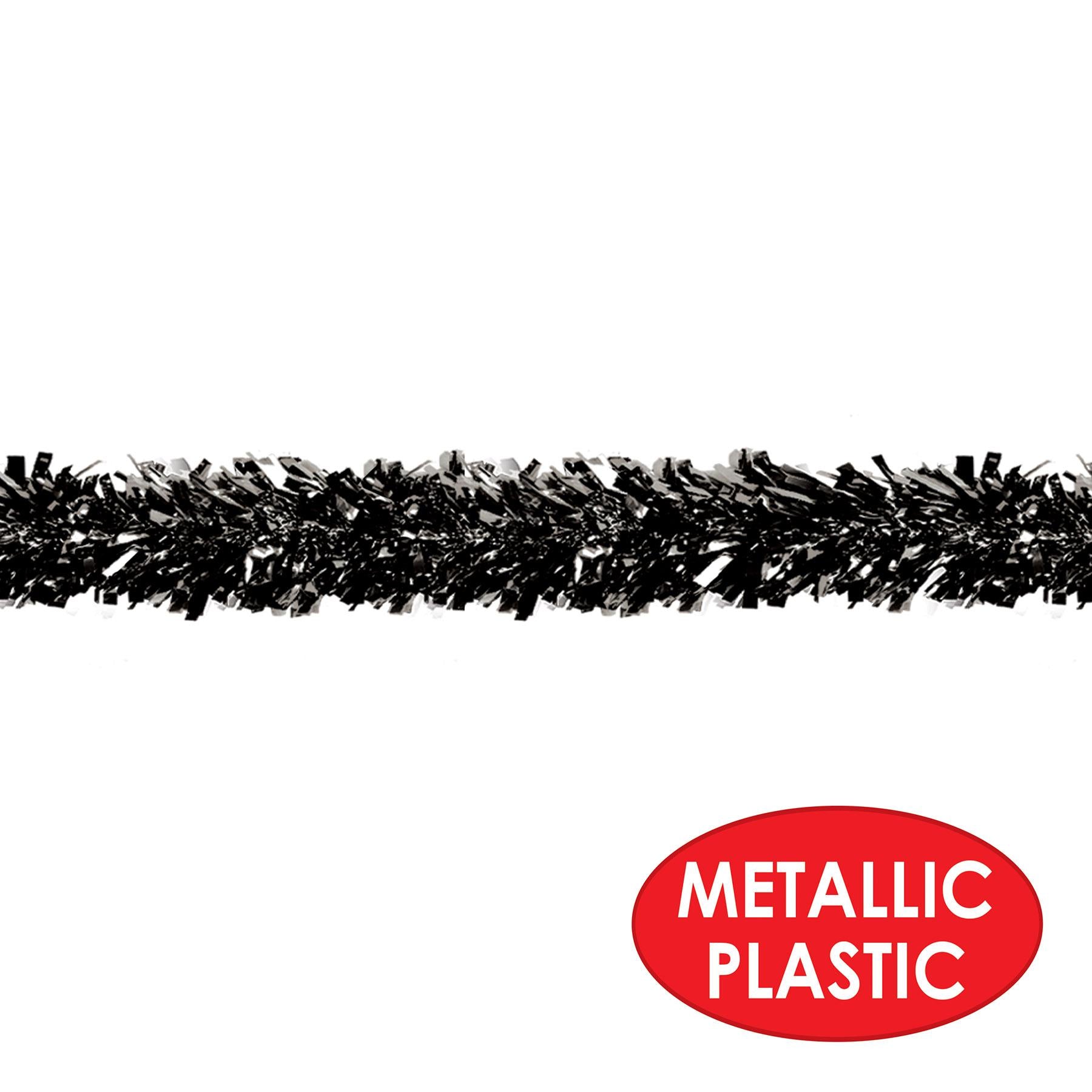 12 Pack Beistle 6-Ply Metallic Party Garland - Black | Premium Decoration for Christmas, Birthday, Wedding & Holiday Celebrations