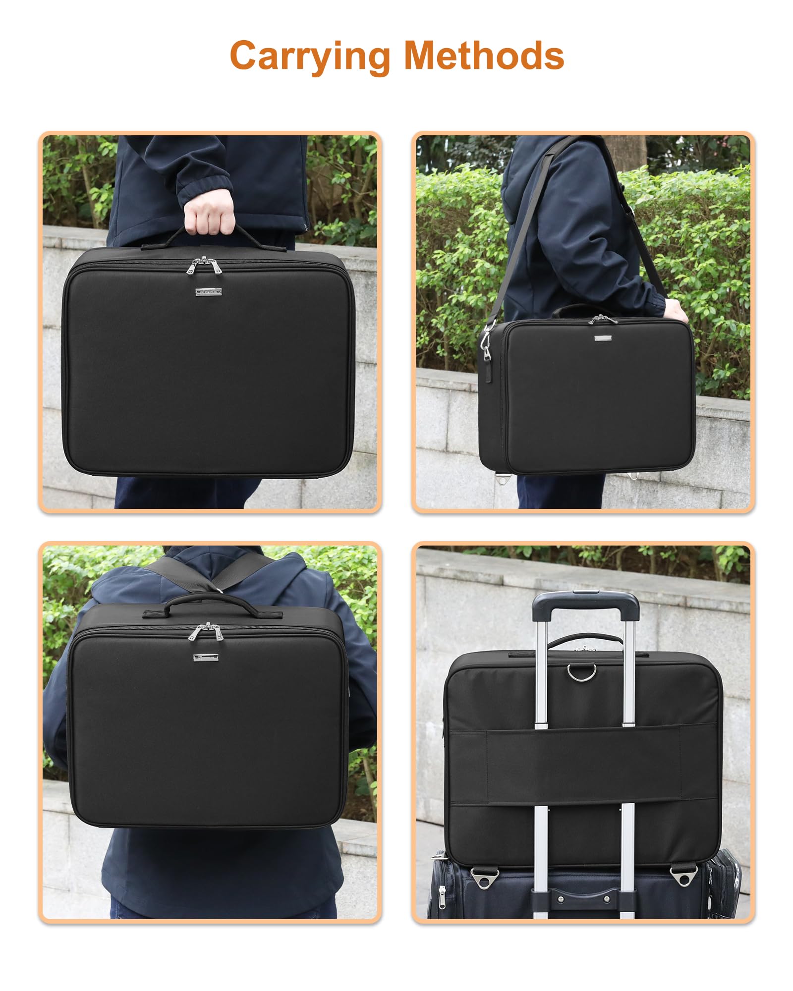 Relavel Extra Large Makeup Bag with LED Mirror - Professional Cosmetic Train Case for Makeup Artists & Travel, 4 Removable Pouches & Adjustable Dividers, Hair Accessories Organizer, Portable Vanity Mirror with Lights - Perfect for Salon, Home & Travel Use