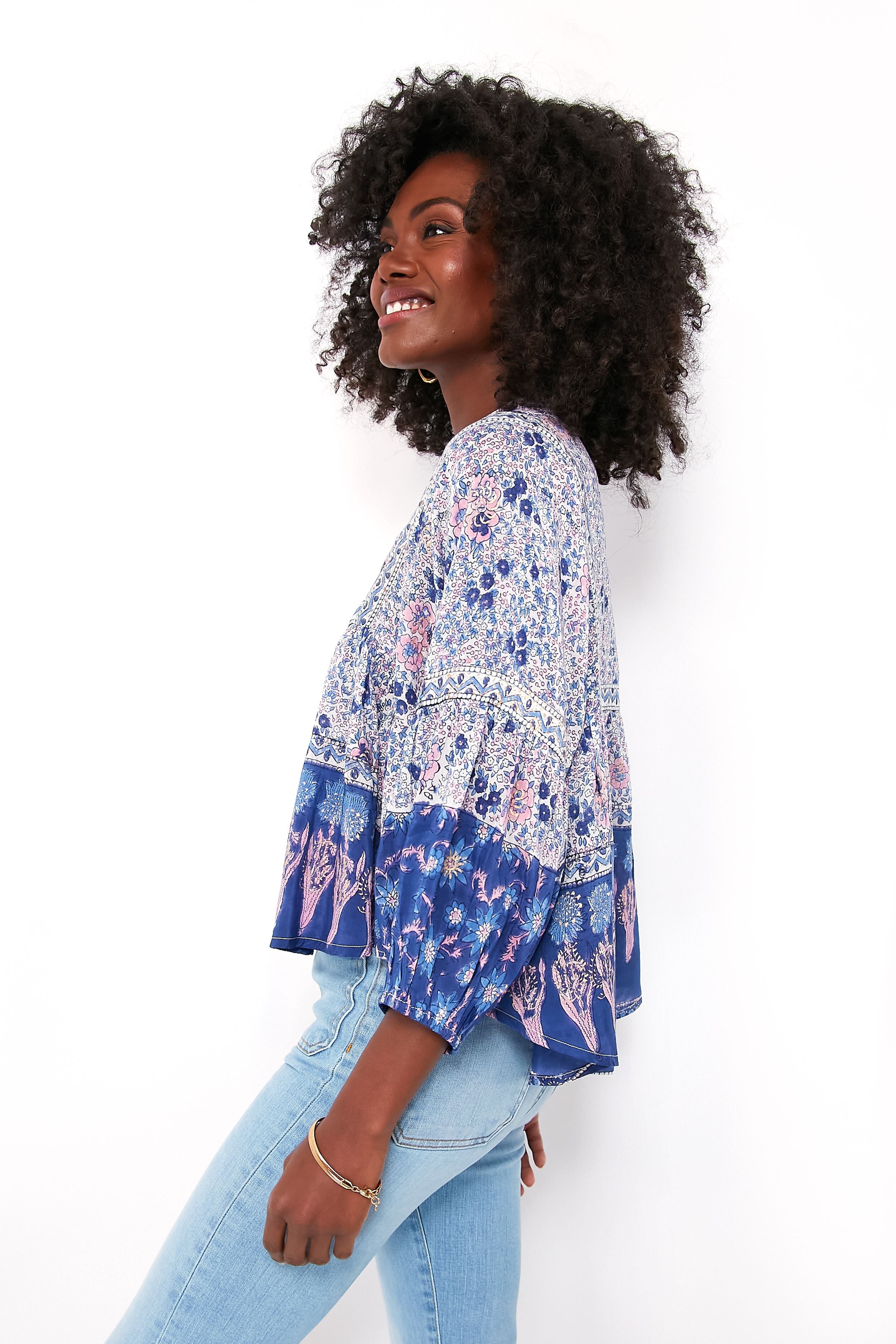Blue Stella Top for Women - Stylish Casual Blouse for Everyday Wear | Perfect for Office, Date Night & Weekend Outfits