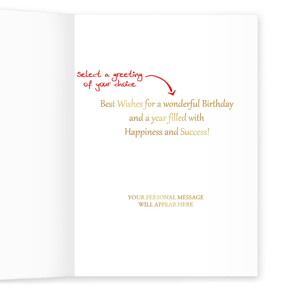 25 Personalized Birthday Cards with Foil-Lined Envelopes - Custom Greeting Cards for Business & Personal Use - Perfect for Birthdays, Anniversaries & Special Occasions