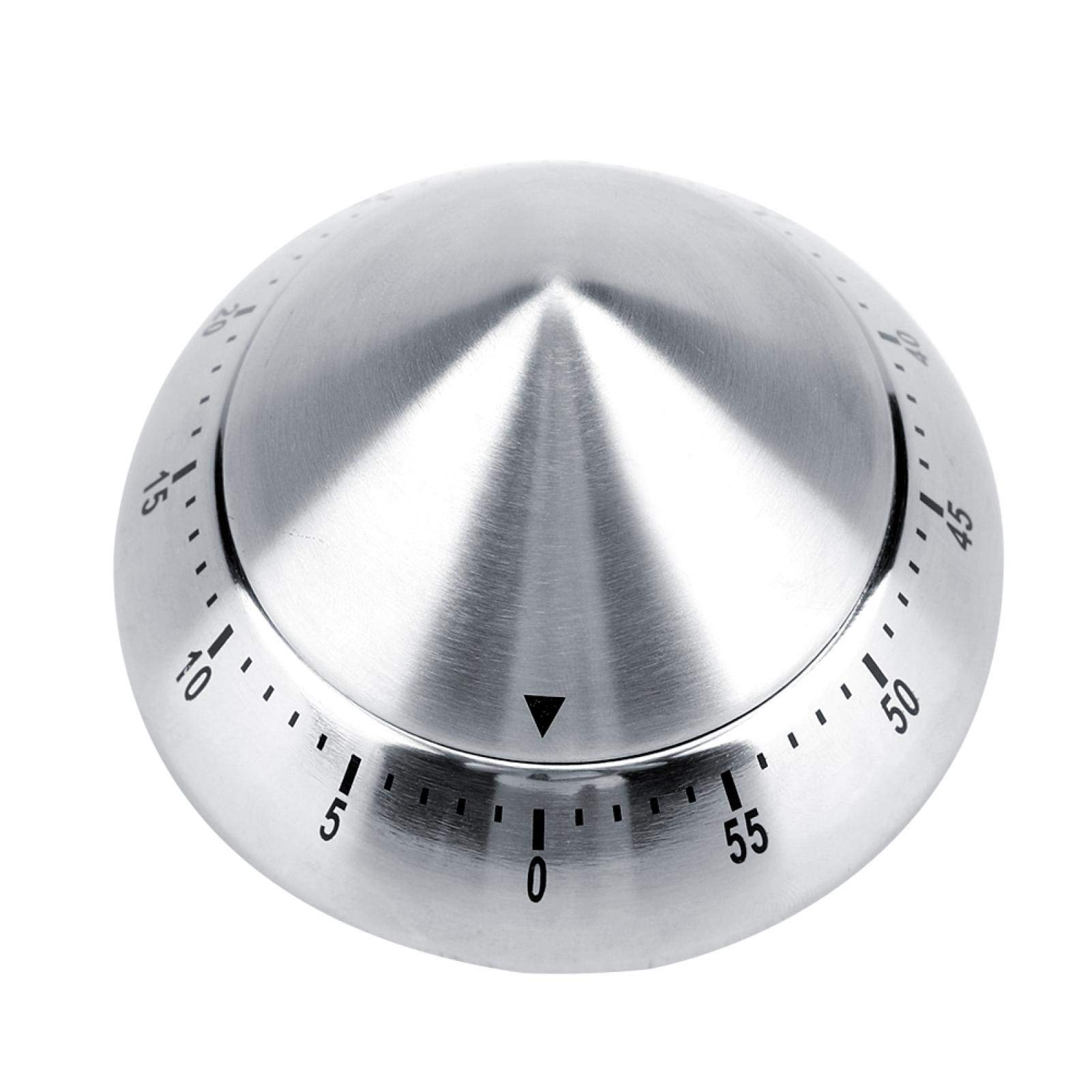 Premium 60-Minute Countdown Mechanical Kitchen Timer - Stainless Steel Cooking Timer for Baking, Grilling & Meal Prep - Silver (Perfect for Home Chefs & Professional Kitchens)