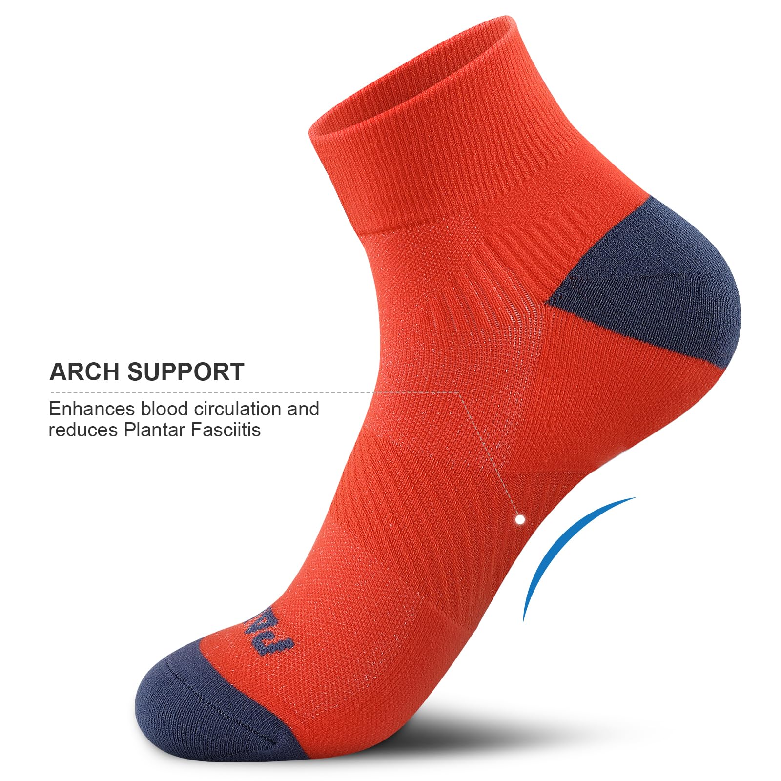 PAPLUS 6 Pairs Women's Ankle Compression Socks - Arch Support Running Socks for Plantar Fasciitis Relief - Best for Workout, Marathon & Daily Comfort