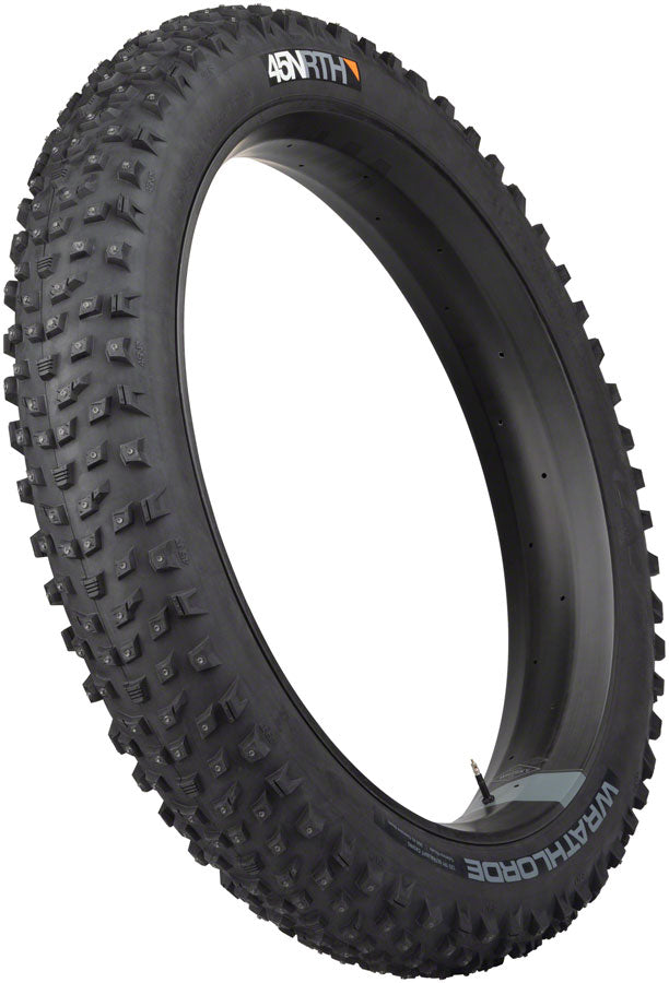 45NRTH Wrathlorde 26x4.2 Tubeless Folding Bike Tire - Black, 120 TPI, 300 XL Concave Carbide Studs for Winter Cycling & Snow Traction | Perfect for Fat Bikes in Extreme Cold Conditions