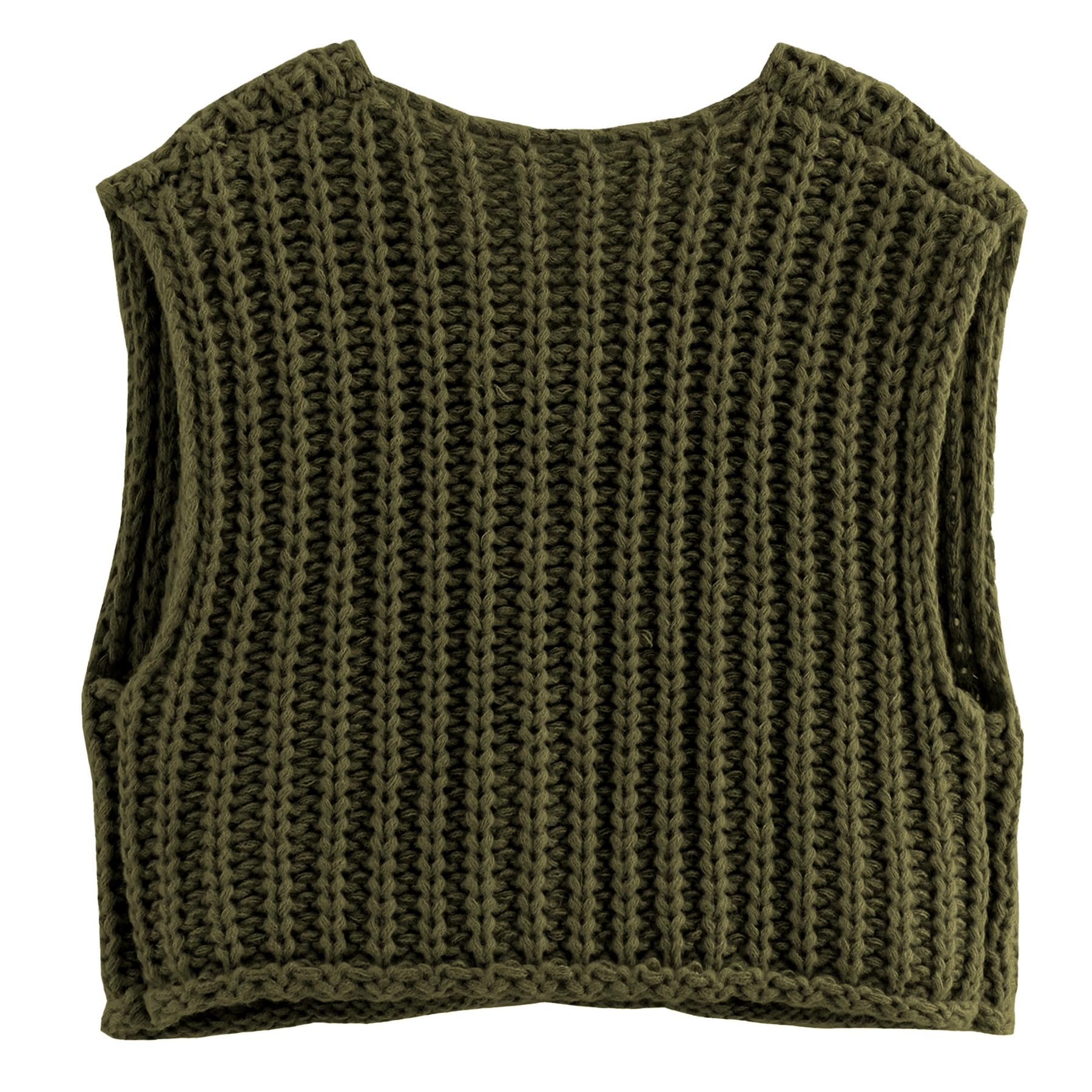 Stylish Ainangua Sleeveless Cropped Cardigan for Women - Chunky Knit Button Down Open Front Sweater Vest with Pockets | Perfect for Casual Outfits, Layering & Office Wear