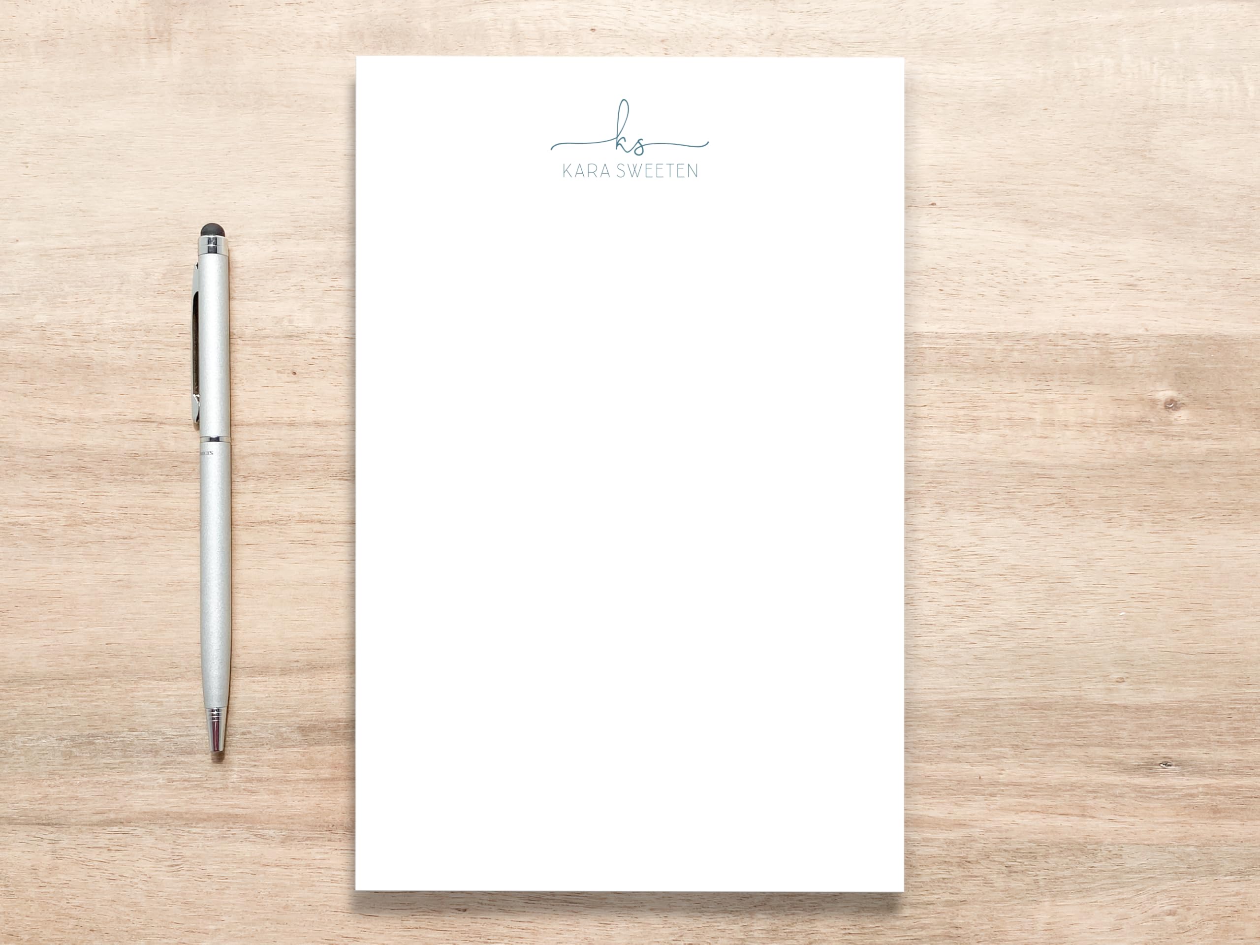 Custom Monogrammed Notepad - Personalized Large Writing Pad with Initials & Name - Perfect for Office, School & Gift Giving