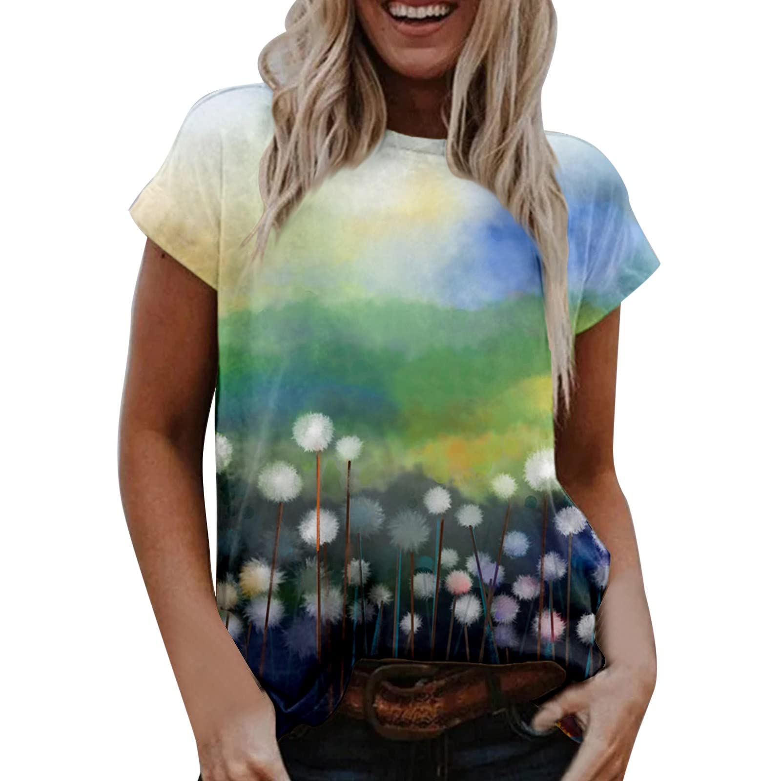 **Women's Corset Tops - Cute Plus Size Summer T-Shirts with O-Neck & Short Sleeve Print Design | Casual Wear for Outfits, Dates & Beach**
