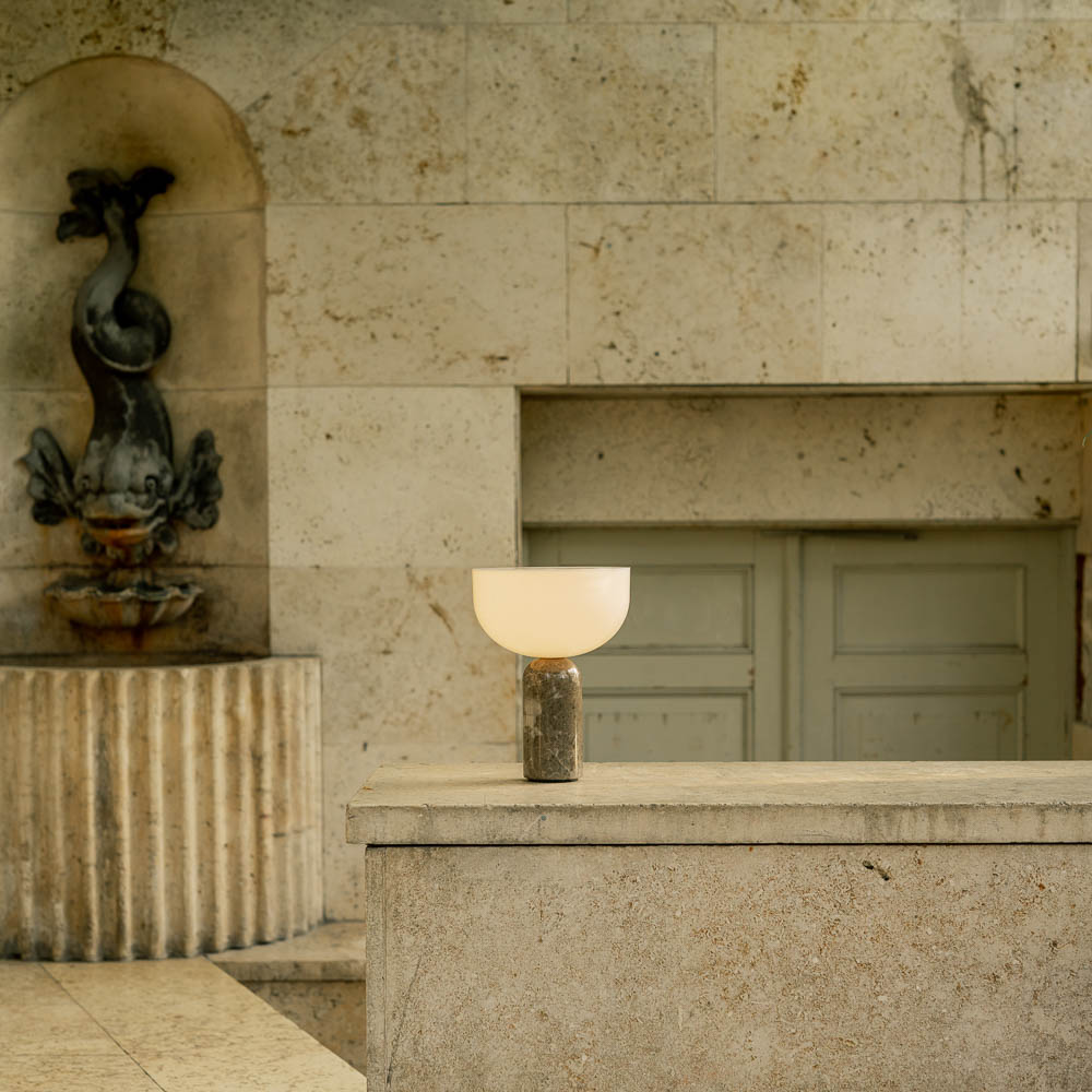 Modern Kizu Table Lamp in Gris du Marais - Minimalist Bedside & Living Room Lighting for Home Decor