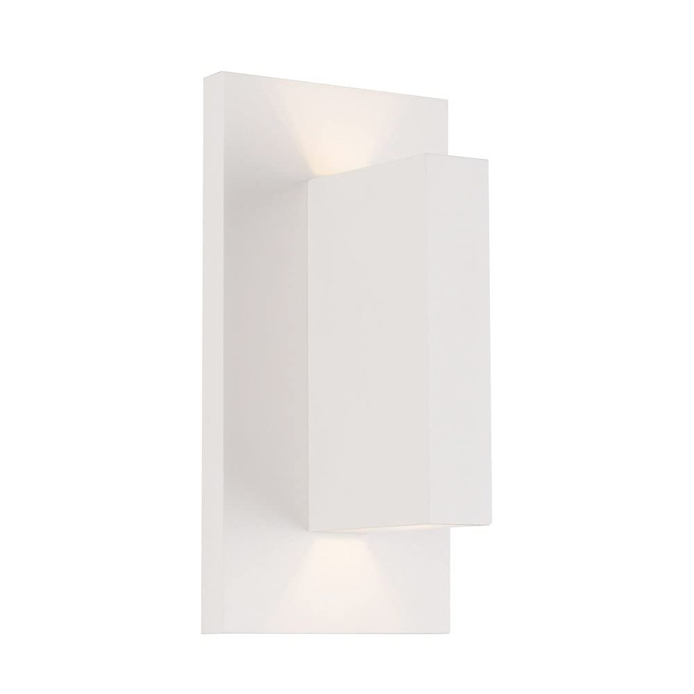 Kuzco Lighting EW22109-WH Vista Outdoor LED Wall Sconce Light Fixture - White - Weatherproof Exterior Wall Light for Porch, Patio, Garden & Entryway