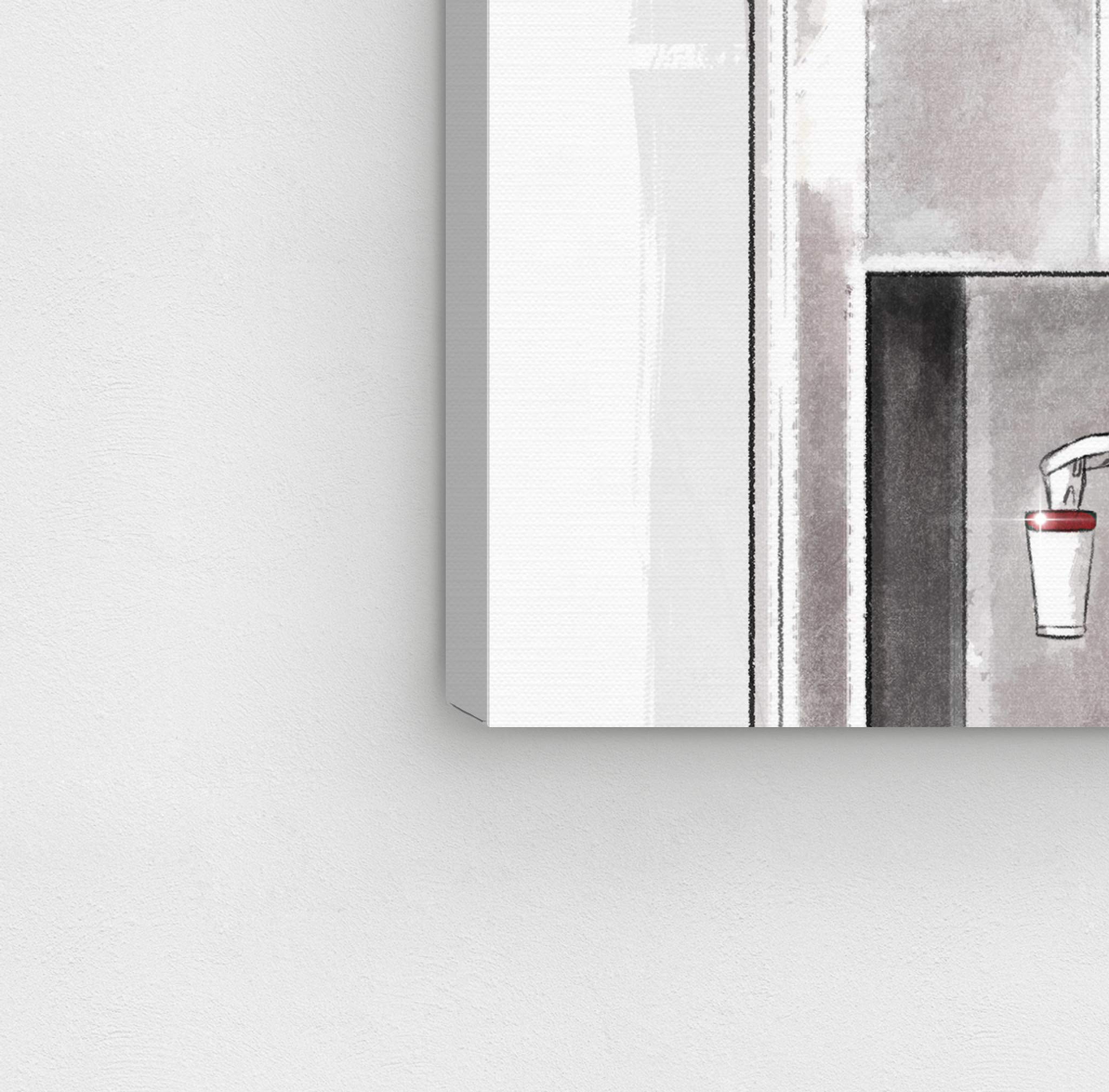 Oliver Gal Artist Co. Gold and Ruby Watercooler Fashion Wall Art Canvas Print - 30x45 Inch Modern Home Decor for Living Room, Bedroom & Office - Red and White Glamorous Artwork