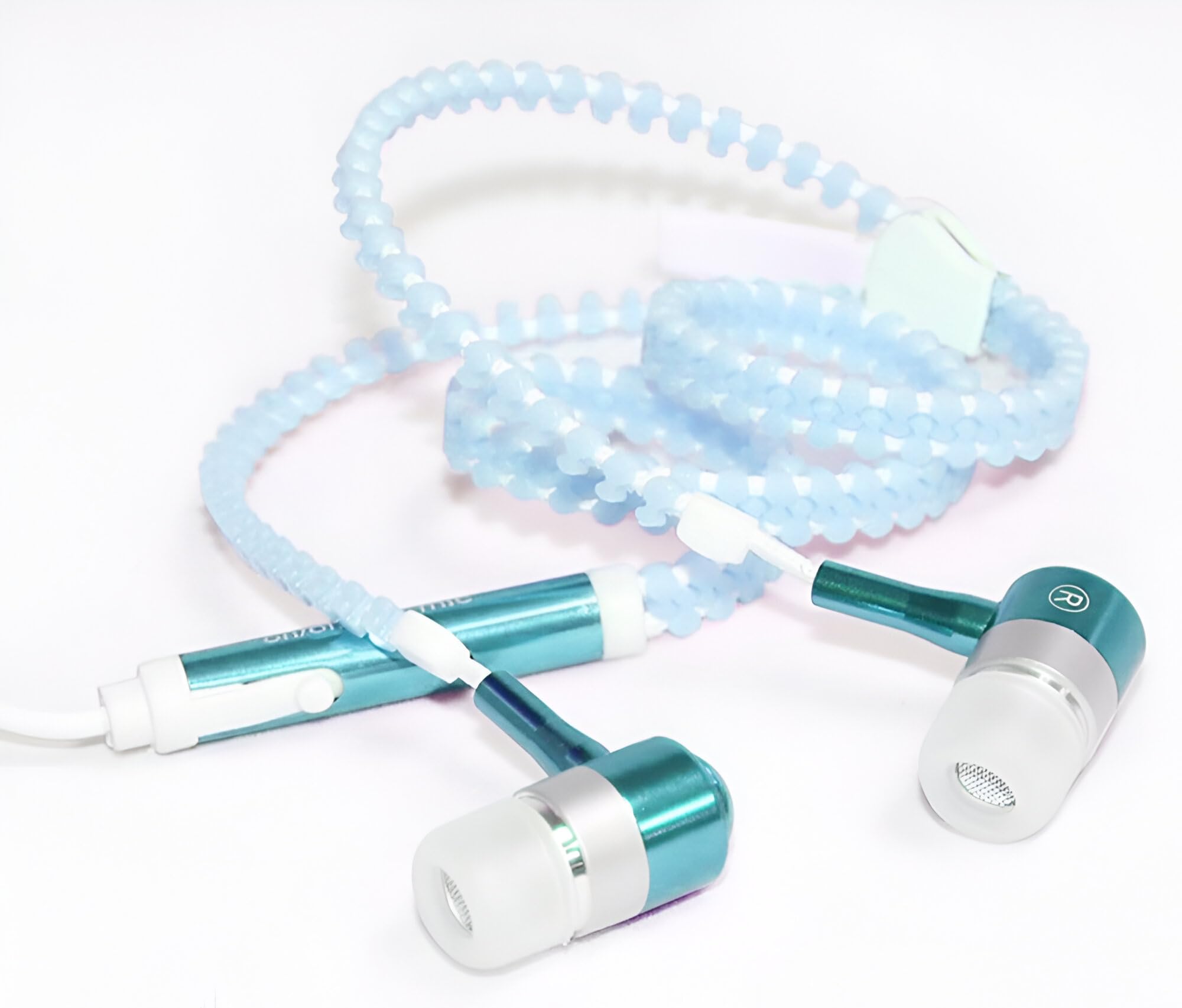 Wired Earphones with Microphone - Stereo Sound Noise Canceling Headphones for Running, Gym, Sports & Workouts - Comfortable In-Ear Headset for Cooking, Commuting & Office Use (Blue)