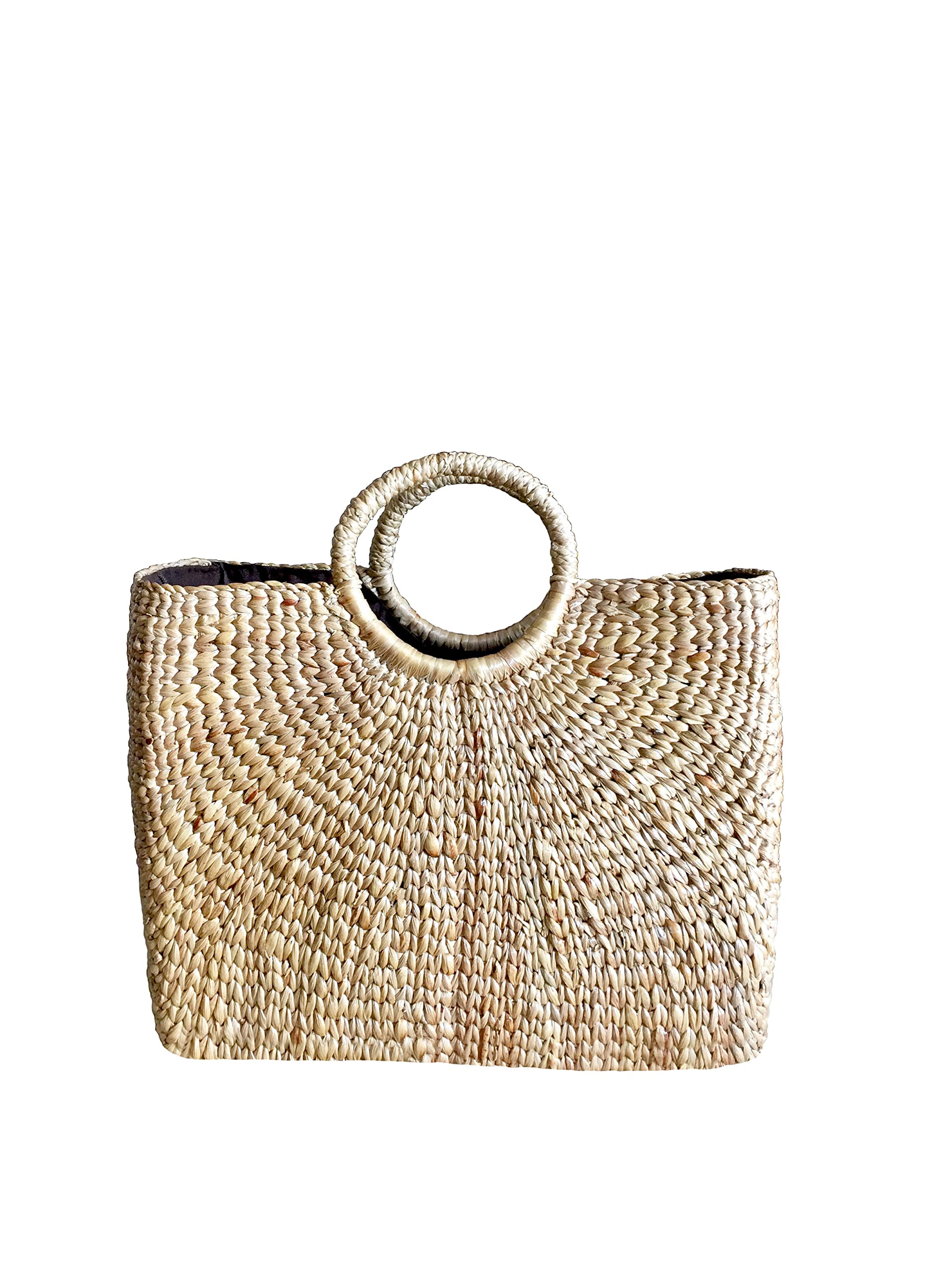 Zahara Large Handwoven Straw Tote Bag - Natural Beach Bag, Picnic Basket & Market Tote for Women | Perfect for Summer Outings, Grocery Shopping & Boho Style Accessories