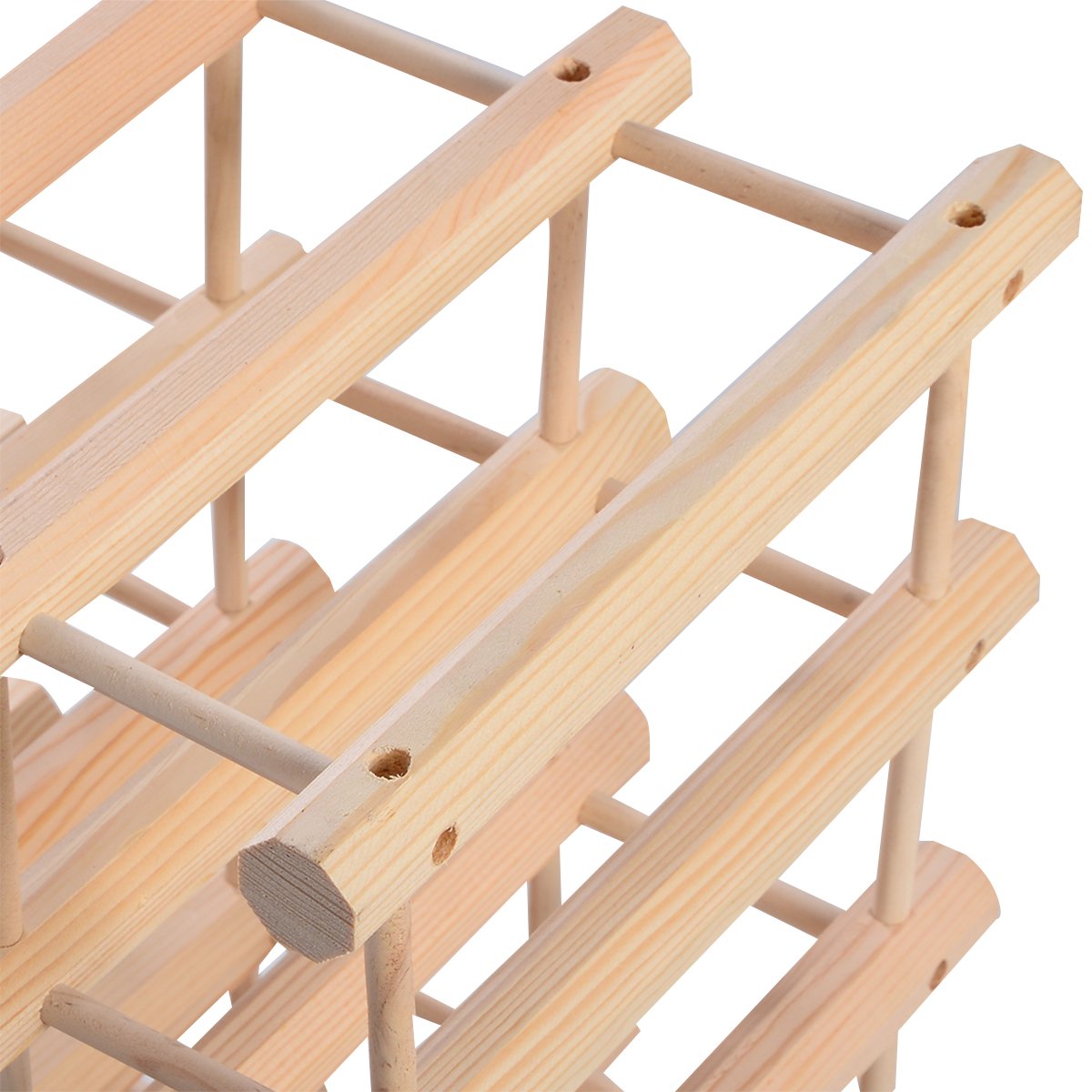GiantexUK 36 Bottle Wooden Wine Rack - Freestanding Wine Display Shelf & Organizer for Home, Restaurant, Bar, Wine Cellar - Perfect for Kitchen, Dining Room & Entertaining Areas