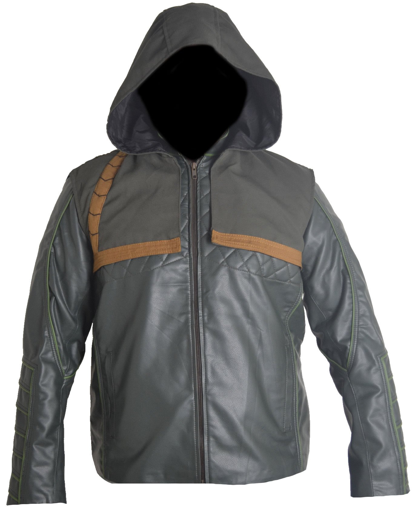 Sleekhides Men's Fashion Hoodie Style Arrow Real Leather Jacket - Premium Biker Jacket for Men, Genuine Leather Motorcycle Jacket with Hood - Perfect for Riding, Casual Wear & Outdoor Adventures