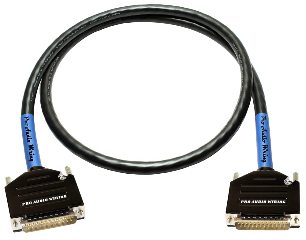 PAW Black Raptor 2932 DB25 to DB25 1.5ft Studio Audio Snake Cable with Heat Shrink (Black) - Professional Recording, Live Sound & Studio Equipment Connection