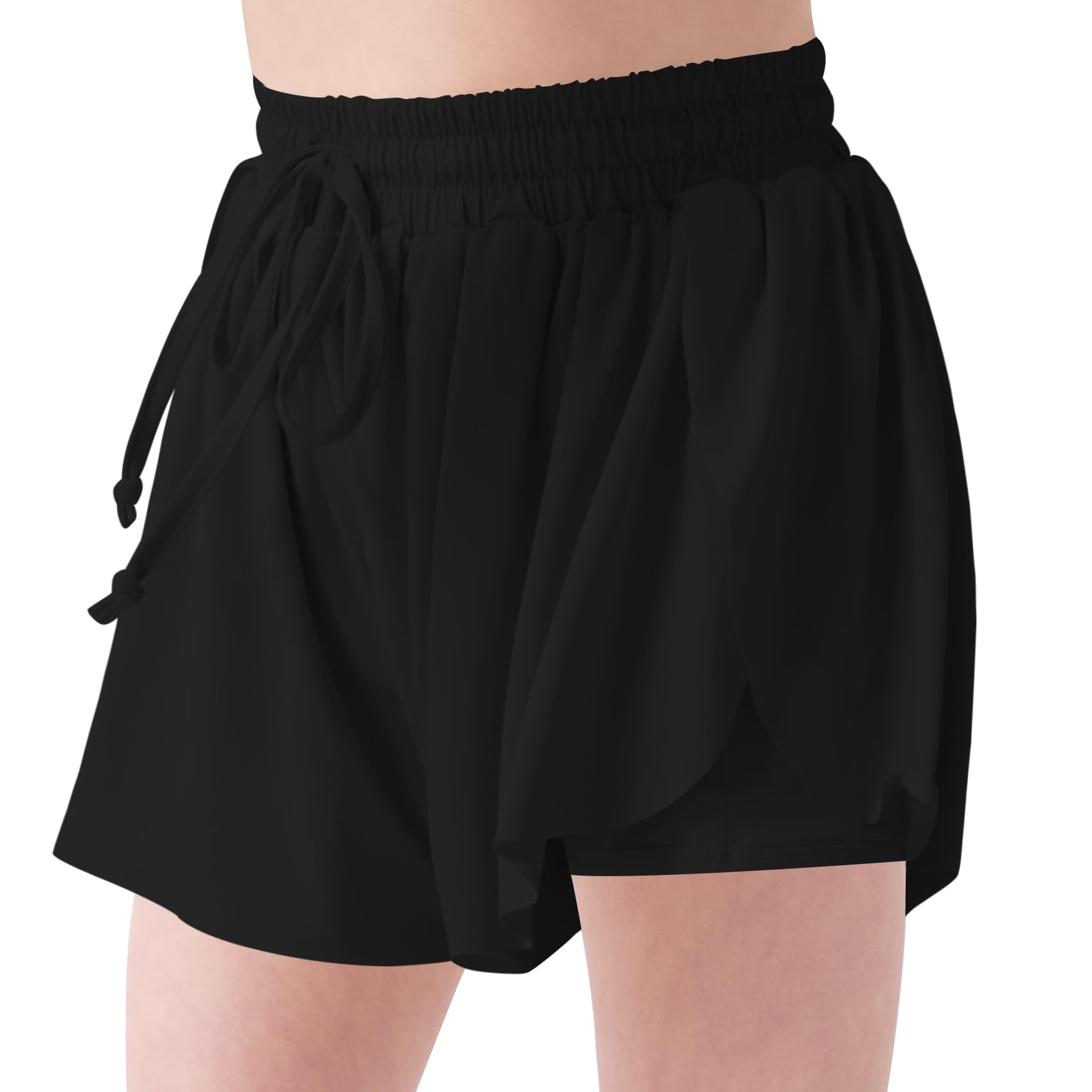 LETAOTAO Girls Athletic Shorts - 2-in-1 Running Shorts with Liner for Teens & Kids | Gym, Yoga, Cycling & Sports Wear | Breathable Comfort for Active Play & Workouts