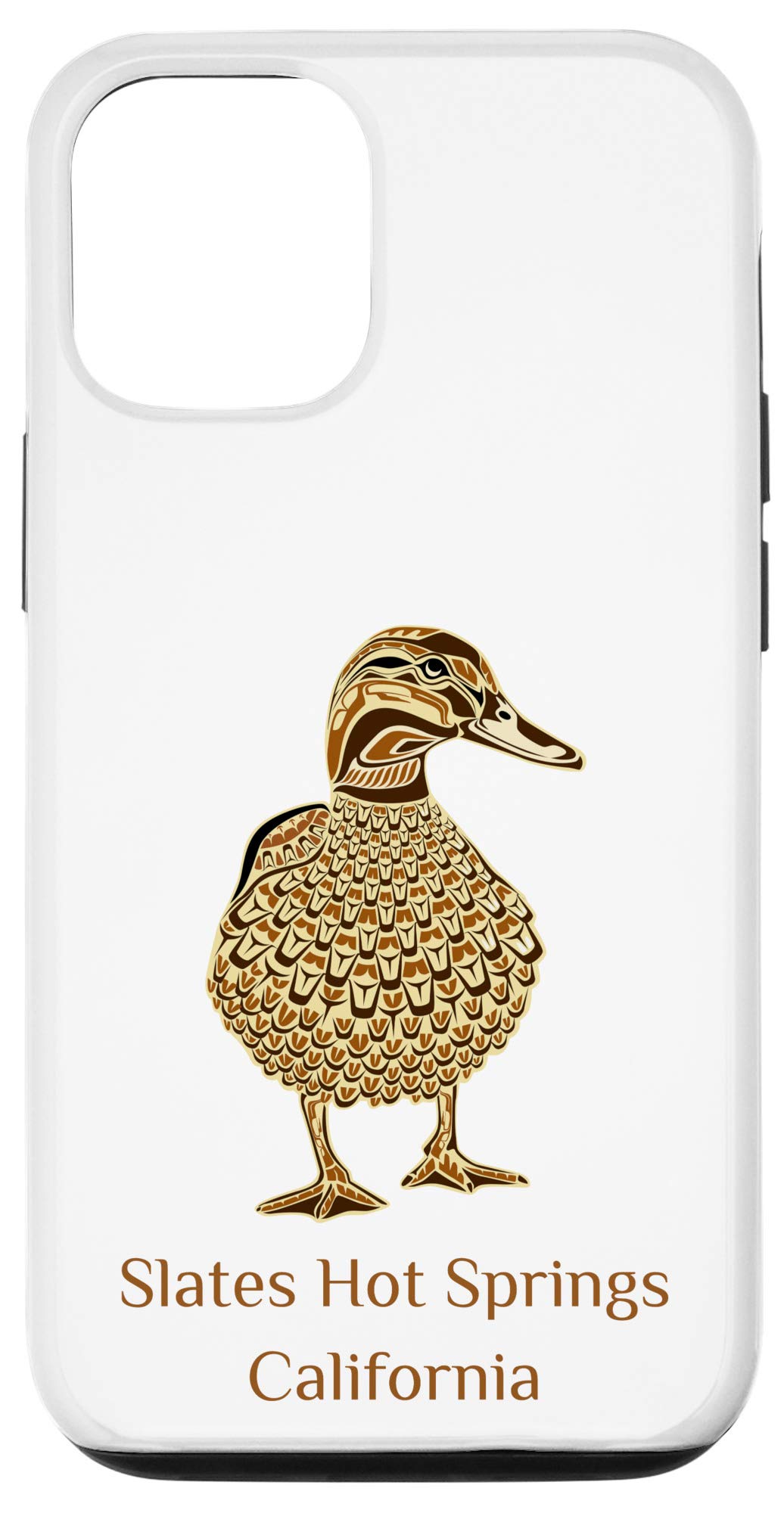 Premium iPhone 12/12 Pro Case with Slate Design - Native American Inspired Mallard Duck Pattern for Bird Lovers | Durable Protection for Everyday Use, Outdoor Adventures & Nature Enthusiasts