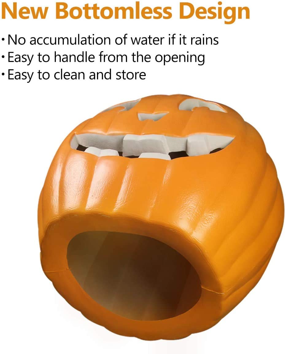 20in LED Lighted Halloween Jack o' Lantern Pumpkin Decor - Indoor/Outdoor Halloween Party Decorations for Porch, Yard & Home