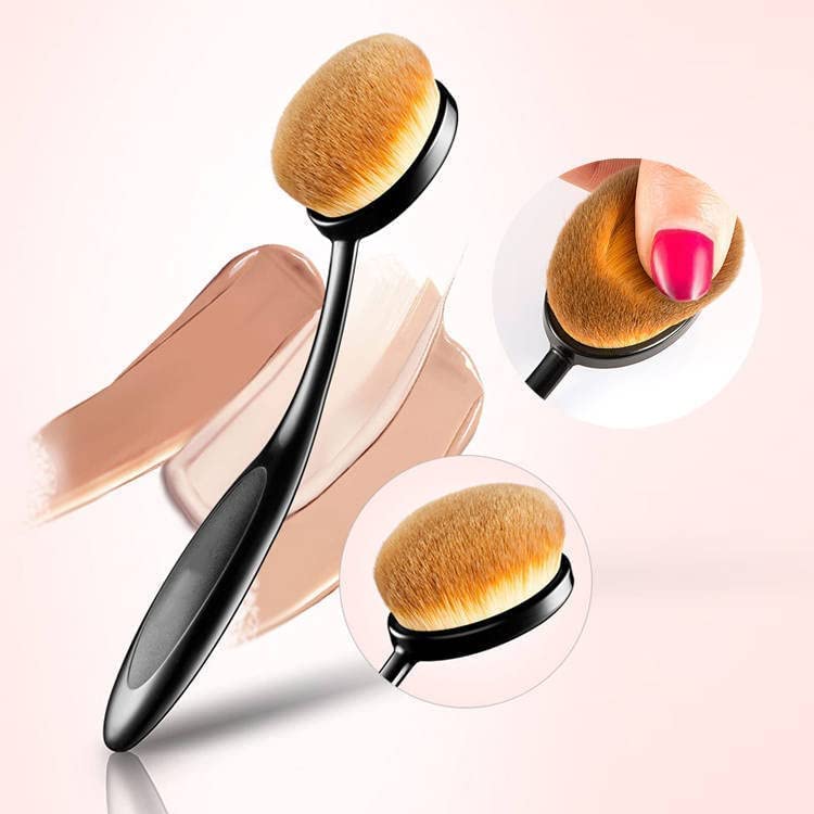 Lusty Soul Oval Foundation Brush - Professional Makeup Brush for Liquid, Cream & Powder | Blending Foundation, Blusher & Face Powder | Perfect for Everyday Makeup & Professional Beauty Looks