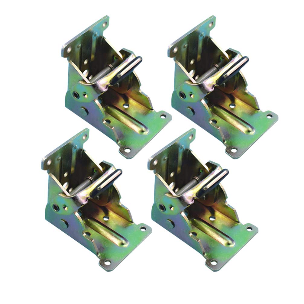 DOITOOL 4-Pack Heavy Duty Foldable Support Brackets - 90 Degree Self-Locking Hinge for Tables, Chairs & Folding Furniture - Perfect for DIY Projects, Home Office & Space-Saving Furniture Solutions