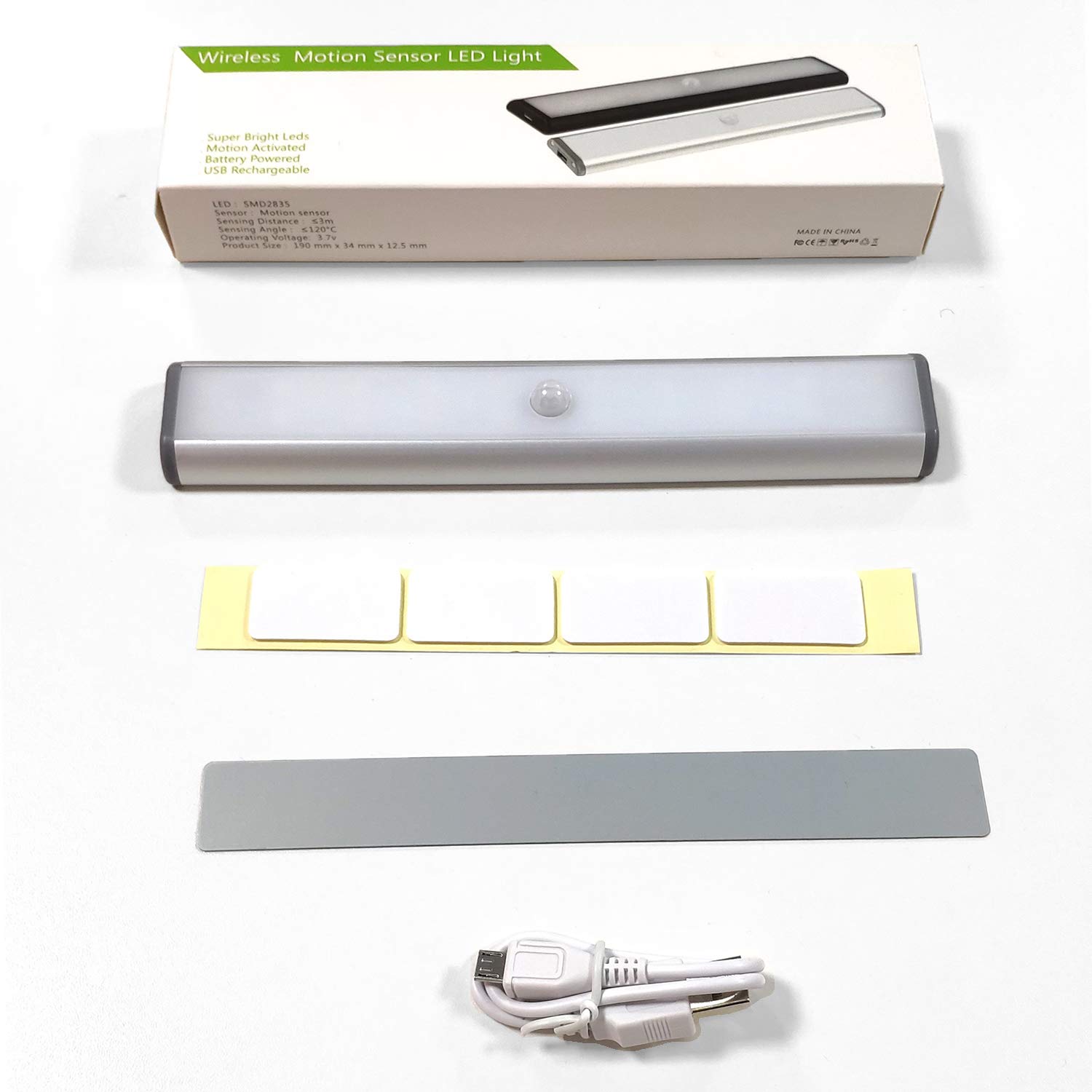 LEPOTEC 20 LED Under Cabinet Lighting - Battery Powered Wireless Kitchen Lights with Motion Sensor for Closet, Hallway, Stairs, and Night Light (1 Pack) - Perfect for Home, Office, and Garage Use