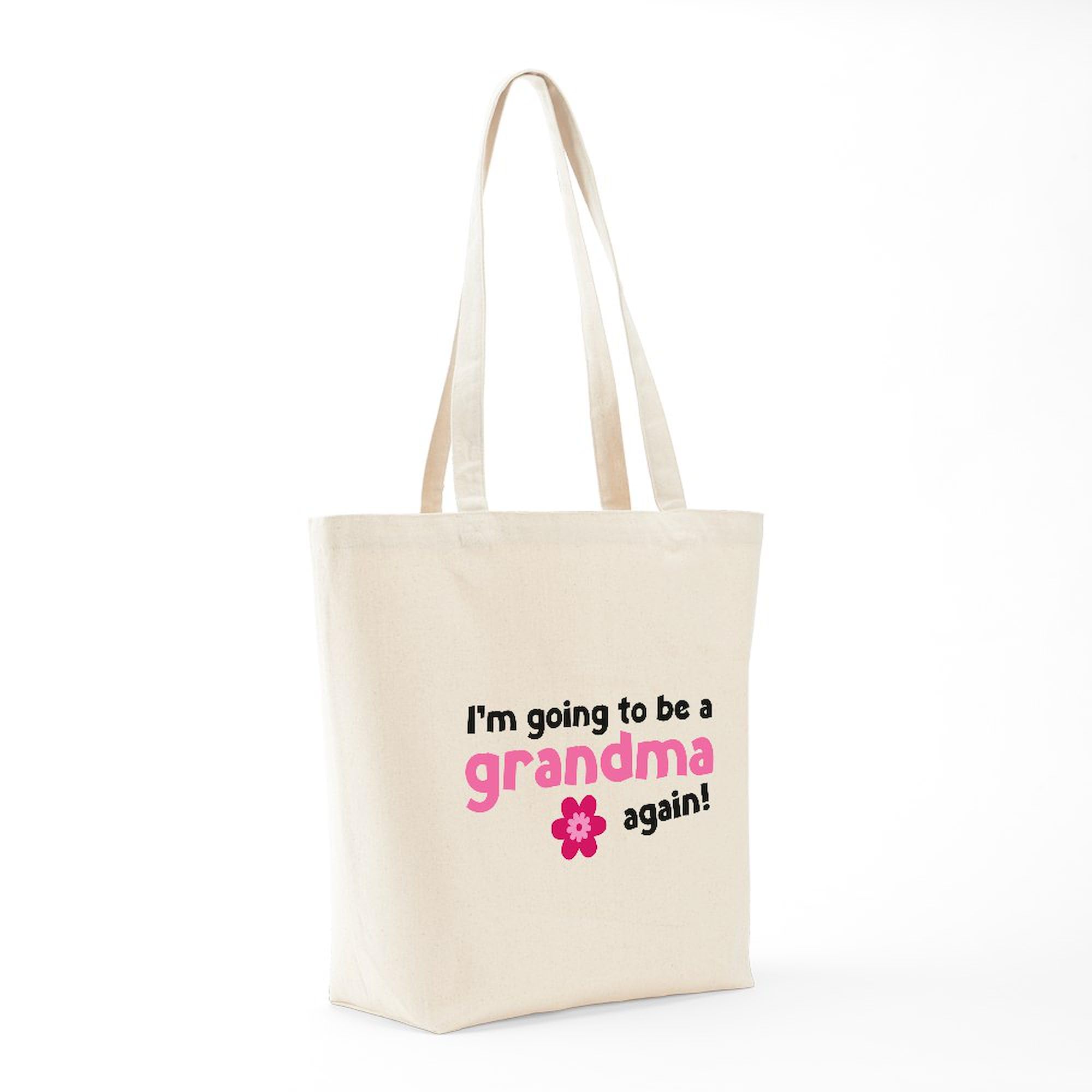 I'm Going To Be A Grandma Again Tote Bag - Natural Canvas Reusable Shopping Bag for Groceries, Beach Trips & Daily Use
